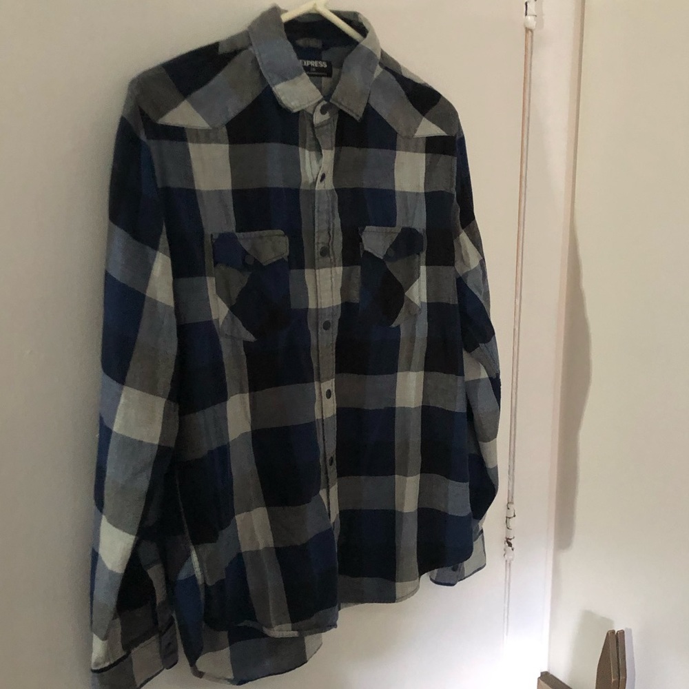 Express Mens plaid button down
